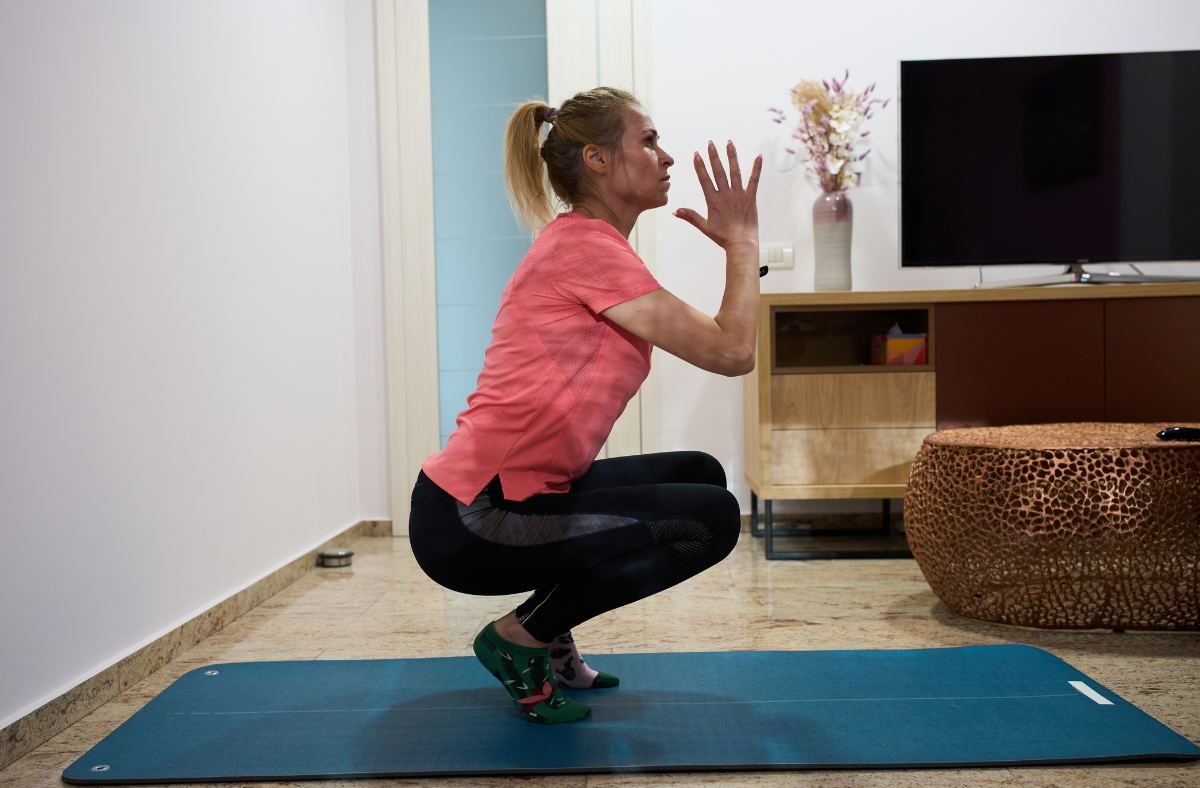 woman squatting exercise